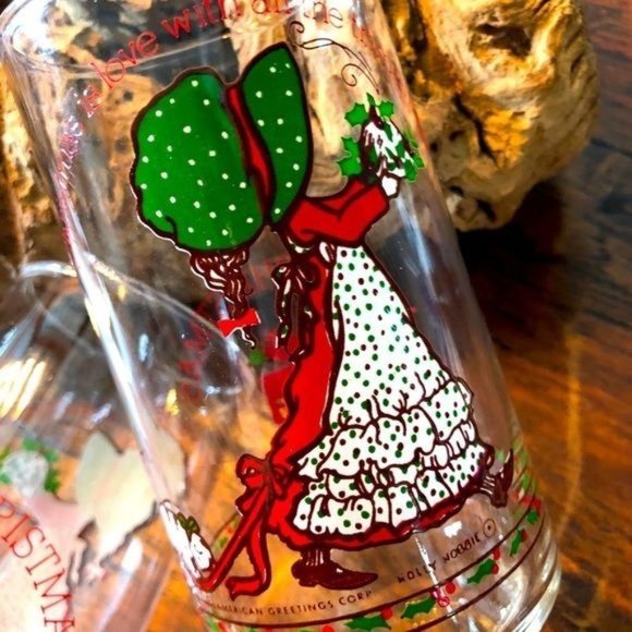 6 Holly Hobbie Christmas Collectible Coca Cola Glasses - Picture 2 of 9